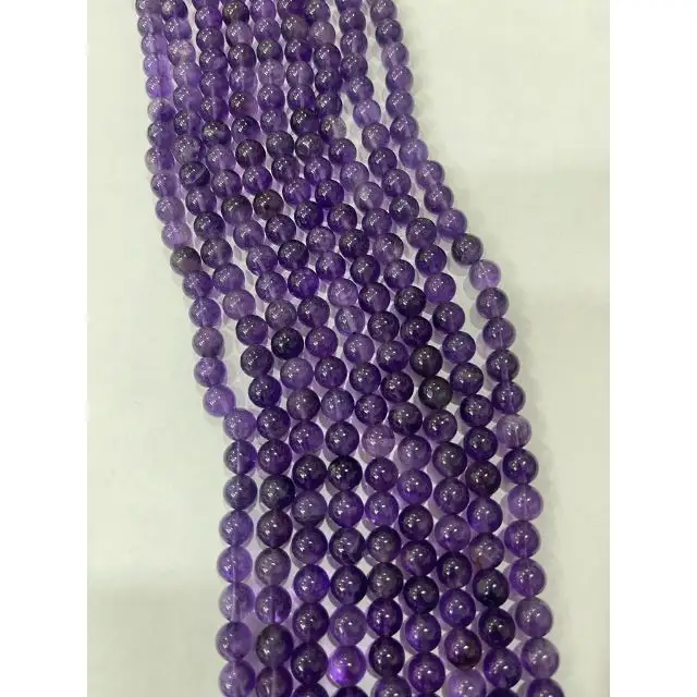 Best Quality African Origin Natural Amethyst Smooth Round Beads Purple Round Good Color And Fine Quality Natural Amethyst Beads