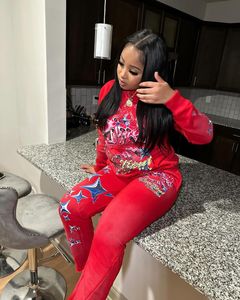 Ensemble pantalon de survêtement évasé et sweat à capuche personnalisé de haute qualité en coton délavé à l'acide sérigraphié pour l'hiver - Product Image 6