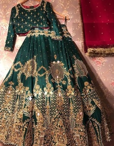 2022เจ้าสาวสมัยใหม่ lehenga choli อินเดีย/ปากีสถานสไตล์ Koti กับหนัก dabka หินแก้วลูกปัดทำจากผ้าไหม - Product Image 1