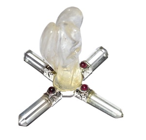 Wholesale Semi-Precious Crystal Quartz Angel Generator Feng Shui Style Gemstone Craft Makers Carved Engraving Technique <b>Mascot</b> - Product Image 1