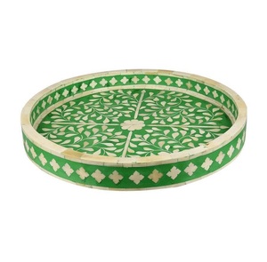 Bandeja de servicio de mesa con incrustaciones de hueso de diseñador sobresaliente, el mejor fabricante de artesanías AZ, bandeja con incrustaciones de hueso, diseño delicado - Product Image 4