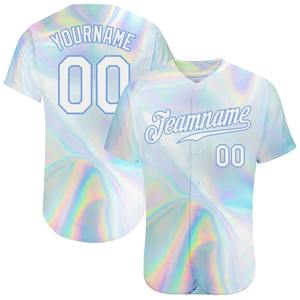 Uniforme de baseball Industrie Sportswear Personnalisé Conception 3D Abstrait Tendance Holographique Vaporwave Style Authentique Maillot de Baseball - Product Image 1