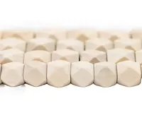 Wholesale 14mm Geometric Faceted Cube Wood Beads 50PC Natural Unfinished  Unpainted Polyhedron Wooden Bead for Crafts Jewelry 