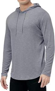 Top Trending con capucha gris textura pesca rendimiento camisas UPF 50 + protección solar SPF camisas - Product Image 3