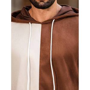 Sudadera con Capucha y Pantalones a Juego en Contraste Marrón y Marfil para Hombre, Chándal ODM Trackstar OEM de Marca Privada - Product Image 2