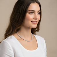 Collier en argent sterling 925 plaqué or 18 carats avec perles ajustables faites à la main, forme boîte facettée aquamarine