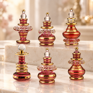 Mini Botellas de Perfume de Vidrio de Lujo, Color Personalizable, Hechas a Mano, Botellas Egipcias para Attar, Decoración Dorada, Diseño Único - Product Image 4