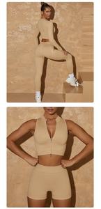 Conjunto de Yoga de secado rápido de 2 piezas de cintura alta para mujer, logotipo personalizado, patrón de impresión sólida, ropa de entrenamiento físico, talla XXL, gran oferta - Product Image 2