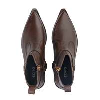 Sepatu Boots Formal Kulit Sapi Premium OBEXA OB1093 dengan Ritsleting, Anti-Slip, Lapisan Kulit Asli, Cocok untuk Musim Panas dan Dilengkapi Gesper