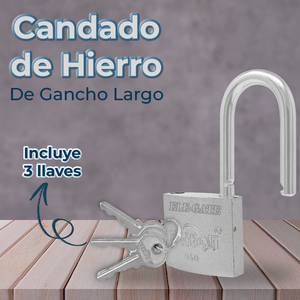 Lucchetto di Sicurezza in Ferro con Chiave e Gancio Lungo 50mm per Maggiore Sicurezza - Product Image 5