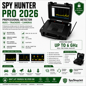เครื่องตรวจจับสัญญาณ RF ระดับมืออาชีพ SPY HUNTER PRO 2026 6GHz WiFi สำหรับตรวจจับสัญญาณ BLE GPS Tracker และ Bug Detector ป้องกันความปลอดภัย TSCM - Product Image 1