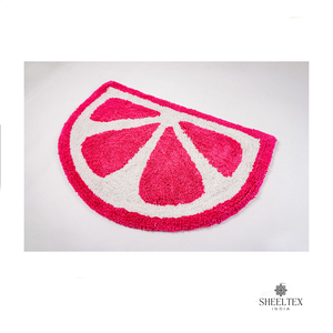 Modern Luxury Half-Circle Bathmat Vibrant Citrus-Inspired Cotton Handmade Washable Fresh Living Room Hotel Decor for Home Use - Product Image 2