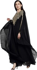 ชุดคลุมยาวอาบายาใส่ในงานแต่งงานทำจากผ้าอาหรับชุดประดับด้วยลูกปัดสำหรับงานปาร์ตี้ชุดนอนสไตล์อาหรับปักความยาวพื้นมีสไตล์ - Product Image 4