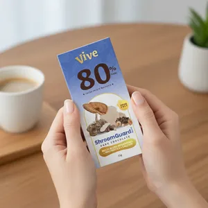 Vive ShroomGuard Chocolate Negro 80% Sin Azúcar con Mezcla de Hongos 55g - Product Image 3