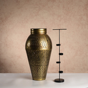 Vintage Polished Metal Flower <b>Vase</b> Modern Decor Decorative Aluminum Flower <b>Vase</b> for Any Room - Product Image 2
