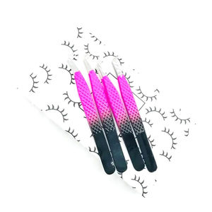 Pinces à cils professionnelles haut de gamme en acier inoxydable, anti-magnétiques, à fermeture serrée, poignée confortable, pour volume intense - Product Image 5