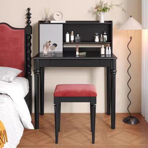 Modern standing makeup vanity Solid wood makeup desk Multi-purpose bedroom furniture Modern standing vanity <b>table</b> - Product Image 3