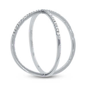 Anillo de Diamantes en Oro Blanco de 14k con Diamante de 0.18ct, Talla 8, Modelo 'X' para Mujer - Product Image 3