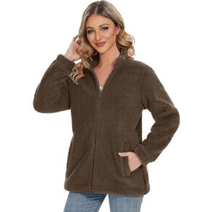 Latest Design Winter <b>Sherpa</b> Loose-fit Fleece-<b>lined</b> Cotton Coat Thickened Jacket Breathable Women's Fleece <b>Sherpa</b> Jacket - Product Image 1