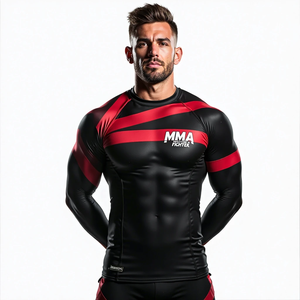 MMA Rash Guards personnalisés vêtements sublimés personnalisés en gros pour les séances d'entraînement en salle de sport et les sports de combat - Product Image 3
