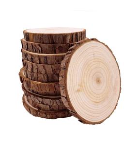 Inachevé naturel arbre écorce bois disque sous-verres fabricant bois caboteur pièces artisanat cercles ornements de noël bricolage artisanat - Product Image 1
