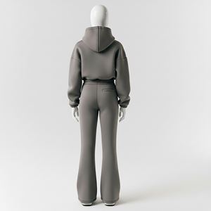 Ensemble de survêtement de qualité supérieure pour l'hiver, 2 pièces, coupe ajustée, sweat-shirt à manches longues, pantalon de jogging à jambes larges pour femmes - Product Image 3