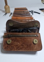 Étui à lunettes vintage rectangulaire en cuir véritable, étui à rabat avec fermeture éclair, étanche, doux, logo personnalisé, léger, pour le rangement des lunettes