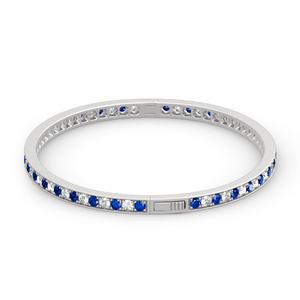 กำไลข้อมือเทนนิสทรงกลมสลับลายเจียระไนแบบแฟชั่น เจลิยา เงินสเตอร์ลิง - Product Image 3