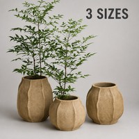 Grand pot à fleurs en ciment, rond, minimaliste, moderne, pour l'intérieur et l'extérieur, décoration de jardin, décoration de la maison