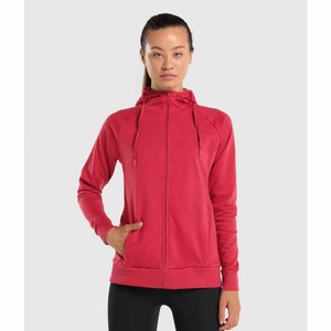 Sudadera con capucha de lana de algodón 100% para mujer de alta calidad con cremallera Sudadera con capucha de invierno transpirable con logotipo frontal Cuello con capucha Hecho Pakistán - Product Image 1