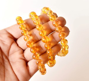 Wholesale Citrine Heated 8mm Crystal <b>Bracelet</b> for Women Natural Stone Energy <b>Healing</b> Jewelry - Product Image 2