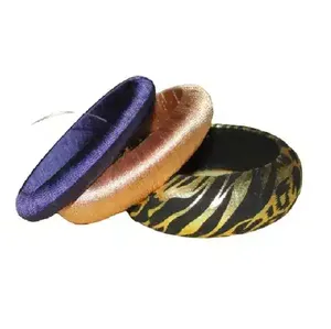 Conjunto de pulseras de moda para mujer, brazaletes de metal y madera con joyería acrílica de resina, estilo indio, novedad - Product Image 6