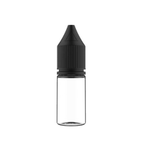 Bouteille de licorne PET Chubby Gorilla 10ML CRC et bandes de rupture inviolables (bouteille naturelle transparente/fermeture noire opaque)