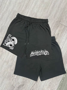 Personnalisé Strass Sérigraphie Logo Poche Lavage À L'acide Vintage Hommes Shorts Français Jogging Coton Sweat Shorts - Product Image 2