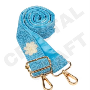 Correas de bolso con cuentas de semillas ajustables con flores, accesorios de moda con forma personalizada y correa de monedero con cuentas de diseño - Product Image 1