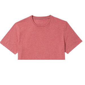 High Quality Customizable Logo Front Plus Size <b>Men's</b> Casual <b>T</b>-<b>shirt</b> <b>pink</b> Color 220gsm 100% Organic Cotton Breathable Embroidered - Product Image 4