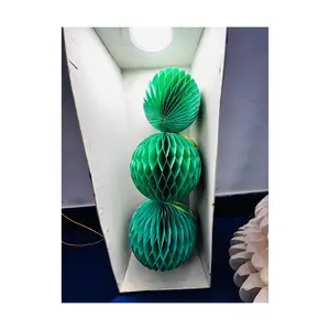 Wholesale Eco-Friendly Hanging Honey Comb Christmas <b>Decor</b> Ornaments Latest Design Holiday Style Craft in Box for Parties - Product Image 1