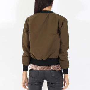 Chaqueta Bomber cómoda y transpirable para mujer, servicio OEM y ODM, ropa para mujer, chaqueta Bomber de diseño de la mejor calidad para mujer - Product Image 2