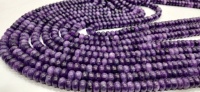 Perles de charoïte naturelle en quartz, rondelles simples de 8 mm, violettes, de haute qualité, 8 pouces de long, pour la fabrication de bijoux