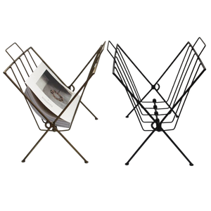 Porte-revues en métal à 2 niveaux, étagère de rangement de fichiers de bureau, étagère au sol pour la décoration de la maison et du salon, porte-revues - Product Image 5