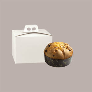 Boîte carrée en papier fibre blanc pour panettone avec poignée 24,5x24,5x19 cm, lot de 10, fournitures de décoration de gâteaux - Product Image 4