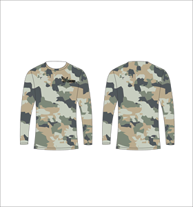 T-shirt à manches longues personnalisé gris-vert camouflage clair, anti-humidité, haute performance, pour entraînement sportif et fitness - Product Image 1