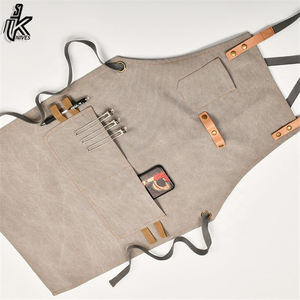 Delantal de lona de cuero con logotipo personalizado de alta calidad, impermeable y a prueba de aceite para el hogar, cafetería, cocina, ropa de trabajo - Product Image 2