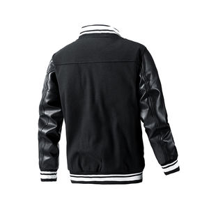 Manteau en laine automne hiver avec logo personnalisé pour hommes, veste universitaire de baseball décontractée et ample avec tissu pour un usage quotidien - Product Image 5