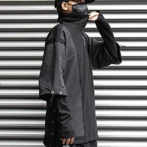 Techwear personnalisé Tshirt Cyberpunk pour homme Techwear Polo à deux fermetures éclair et col T-Shirt imperméable Streetwear Tech Black Ninja TShirt - Product Image 3