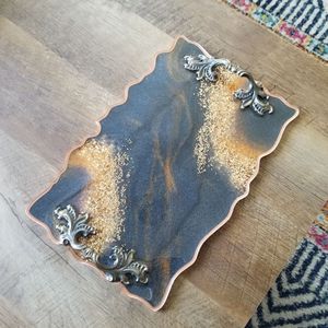 ถาดเสิร์ฟอีพ็อกซี่เรซิ่นทำด้วยมือของใช้จำเป็นสำหรับห้องครัวในบ้านร้านอาหารโรงแรมถาดเสิร์ฟตกแต่ง - Product Image 6