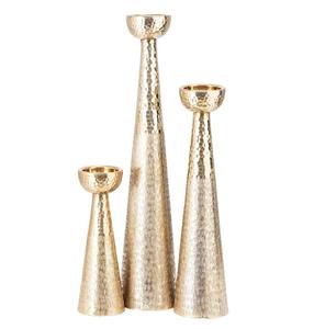 Bougeoir sculptural en or avec boucle abstraite empilée sur une base carrée Accent artistique pour décoration de luxe - Product Image 4