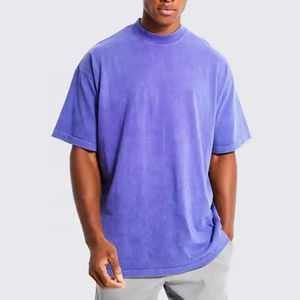 Nueva Camiseta de Hombre de Algodón Pesado con Lavado Ácido y Bolsillo Frontal, Venta al por Mayor, Estilo Urbano Liso - Product Image 1