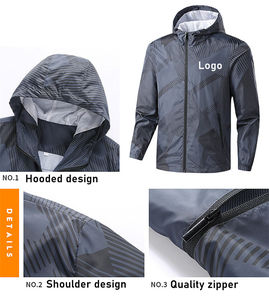Veste d'extérieur pour homme, fine, coupe-vent, imperméable, à capuche, respirante, légère, personnalisable, OEM, vêtements de sport d'extérieur - Product Image 5