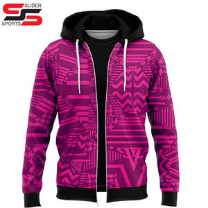 Vente en gros de vêtements pour hommes veste coupe-vent avec poches zippées imprimée par sublimation pour hommes sweat à capuche - Product Image 4